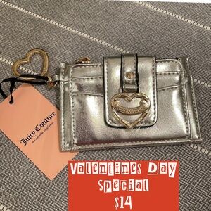 Juicy Couture Silver Wallet. NWT 5”WX 3.5” tall.